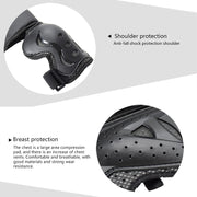 GHOST RACING Motorcycle Protective Gear Children Safety Riding Sport Vest + Knee Pads + Elbow Pads Protective Suit(Black)