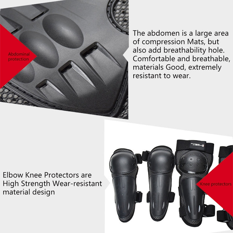 GHOST RACING Motorcycle Protective Gear Children Safety Riding Sport Vest + Knee Pads + Elbow Pads Protective Suit(Blue) - Protective Gear by GHOST RACING | Online Shopping South Africa | PMC TechLife | Buy Now Pay Later Mobicred