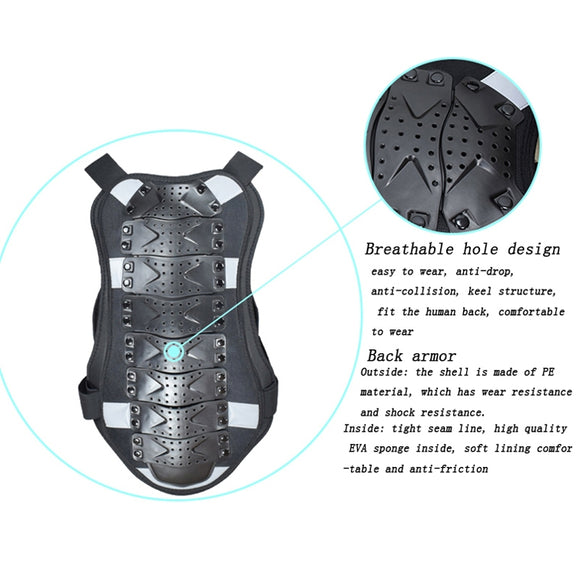 GHOST RACING GR-HJY08 Motorcycle Adult Protective Gear Anti-Fall Riding Clothes Hard Shell Protective Vest Suit, Size: L(Black)