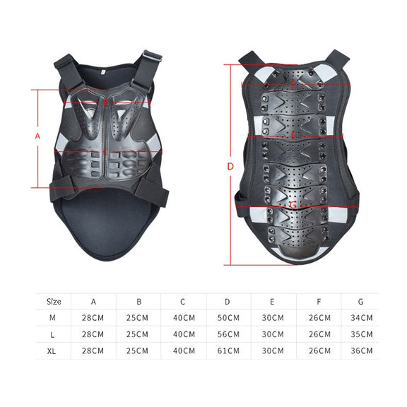 GHOST RACING GR-HJY08 Motorcycle Adult Protective Gear Anti-Fall Riding Clothes Hard Shell Protective Vest Suit, Size: L(Black)