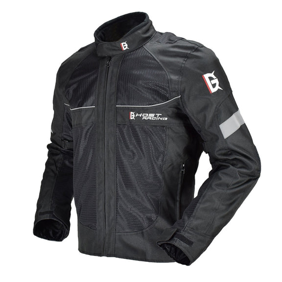 GHOST RACING GR-Y05 Motorcycle Cycling Cloth Men Knight Racing Jacket Keep Warm Anti-Fall Locomotive Off-Road Suit, Size: L(Black)