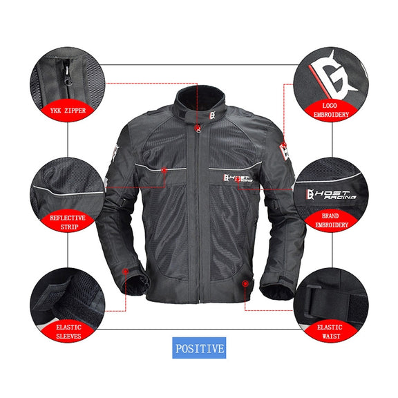 GHOST RACING GR-Y05 Motorcycle Cycling Cloth Men Knight Racing Jacket Keep Warm Anti-Fall Locomotive Off-Road Suit, Size: M(Black)