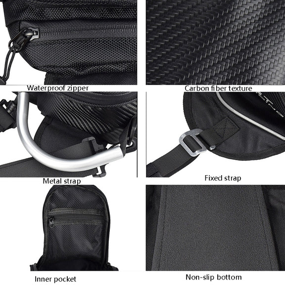 GHOST RACING GR-YXB08 Motorcycle Bag Touch Navigation Fuel Tank Package Dust Waist Bag(Without Magnet (Black))