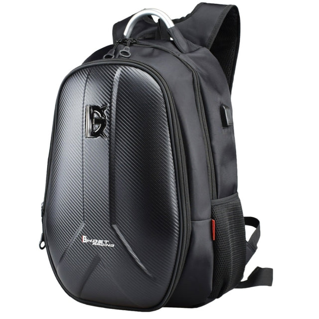 GHOST RACING GR-BB02 Men Motorcycle Riding Backpack Helmet Hard Shell Backpack Locomotive Travel Computer Bag(Black)