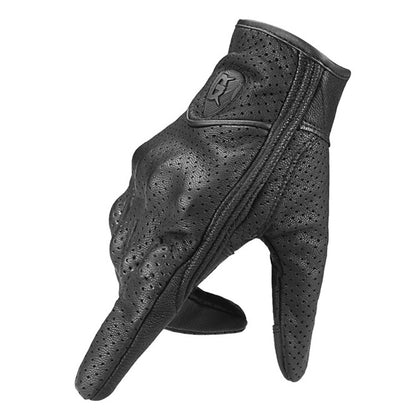 GHOST RACING GR-ST06 Breathable Touch Screen Motorcycle Riding Leather Gloves Anti-Fall Locomotive Gloves, Size: XL(Black) - Locomotive Gloves by GHOST RACING | Online Shopping South Africa | PMC Jewellery | Buy Now Pay Later Mobicred