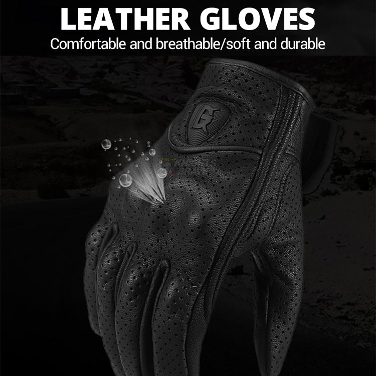 GHOST RACING GR-ST06 Breathable Touch Screen Motorcycle Riding Leather Gloves Anti-Fall Locomotive Gloves, Size: XL(Black) - Locomotive Gloves by GHOST RACING | Online Shopping South Africa | PMC Jewellery | Buy Now Pay Later Mobicred