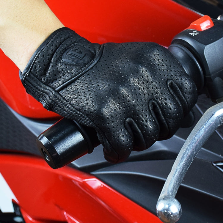 GHOST RACING GR-ST06 Breathable Touch Screen Motorcycle Riding Leather Gloves Anti-Fall Locomotive Gloves, Size: XL(Black) - Locomotive Gloves by GHOST RACING | Online Shopping South Africa | PMC Jewellery | Buy Now Pay Later Mobicred