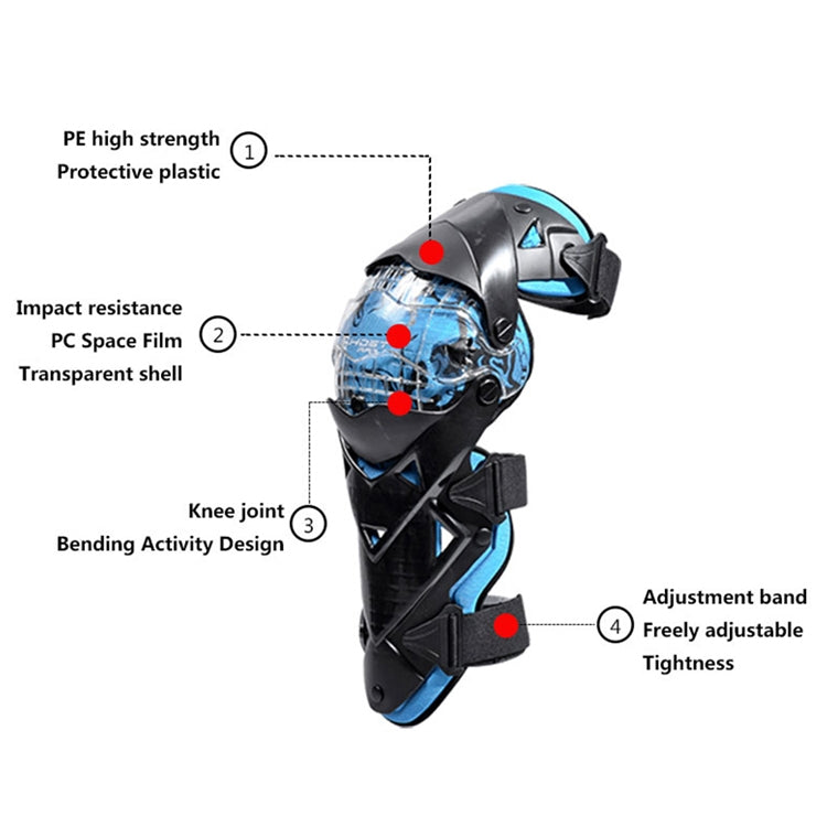 GHOST RACING GR-HX05 Motorcycle Riding Protective Gear Keep Warm Anti-Wind Anti-Fall Locomotive Knee Pad(Blue)