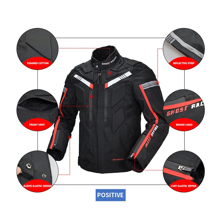 GHOST RACING GR-Y07 Motorcycle Cycling Jacket Four Seasons Locomotive Racing Anti-Fall Cloth, Size: L(Light Grey)