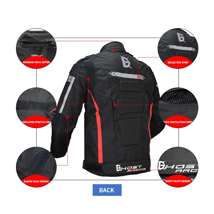 GHOST RACING GR-Y07 Motorcycle Cycling Jacket Four Seasons Locomotive Racing Anti-Fall Cloth, Size: L(Light Grey)