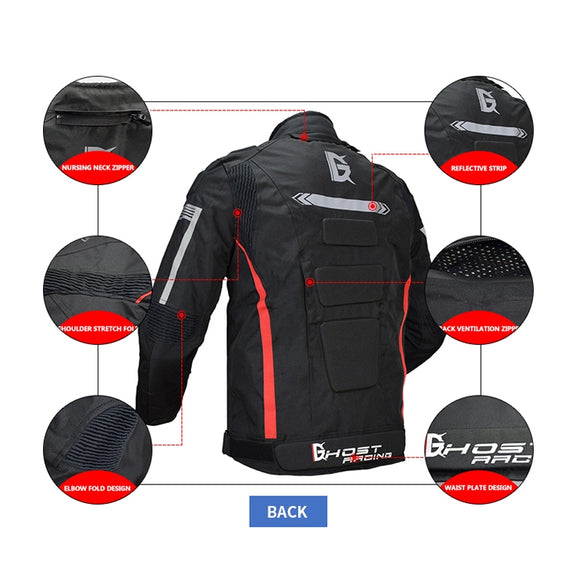 GHOST RACING GR-Y07 Motorcycle Cycling Jacket Four Seasons Locomotive Racing Anti-Fall Cloth, Size: XXXXXL(Light Grey)