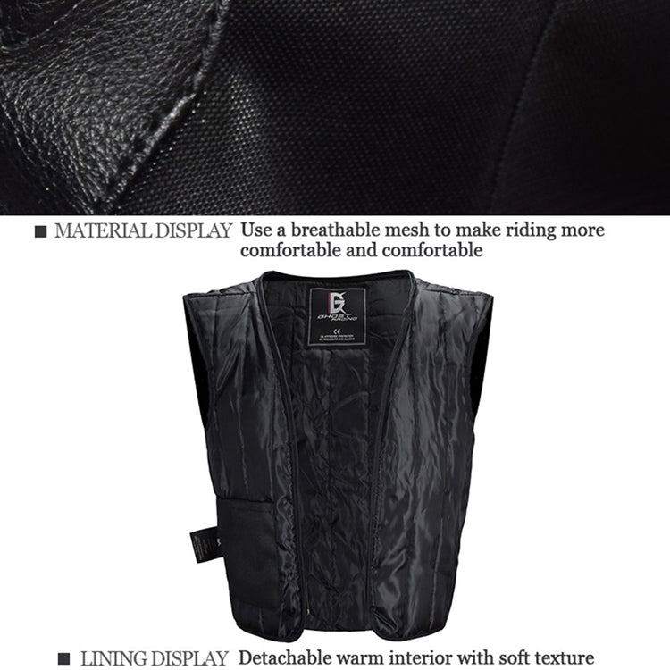 GHOST RACING GR-Y09 Motorcycle Four Seasons Racing Suit Locomotive Riding Anti-Fall Rally Suit, Size: XXL(Black)