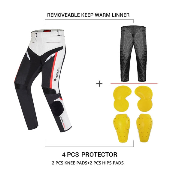 GHOST RACING GR-K06 Motorcycle Riding Trousers Racing Motorcycle Anti-Fall Windproof Keep Warm Pants, Size: M(Grey)