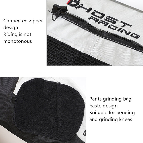 GHOST RACING GR-K06 Motorcycle Riding Trousers Racing Motorcycle Anti-Fall Windproof Keep Warm Pants, Size: M(Grey)
