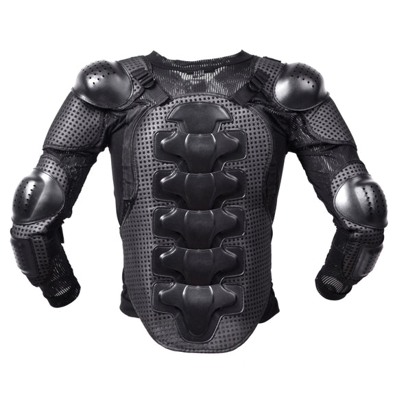 GHOST RACING F060 Motorcycle Armor Suit Riding Protective Gear Chest Protector Elbow Pad Fall Protection Suit, Size: XXXL(Black)