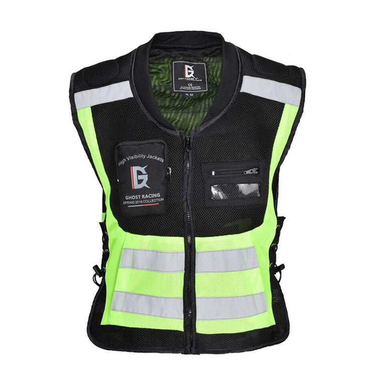GHOST RACING GR-Y06 Motorcycle Riding Vest Safety Reflective Vest, Size: M(Fluorescent Green) - free shipping - PMC TechLife - Order now!