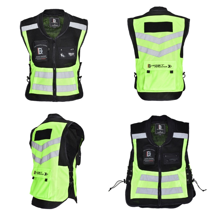 GHOST RACING GR-Y06 Motorcycle Riding Vest Safety Reflective Vest, Size: M(Fluorescent Green) - free shipping - PMC TechLife - Order now!