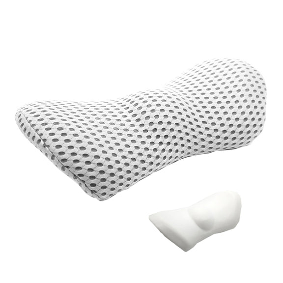 Car Supplies Lumbar Support Memory Foam Car Backrest Lumbar Cushion Seat Cushion Lumbar Pillow, Colour: 4D Grid Light Gray