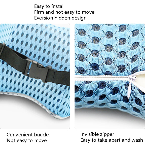 Car Supplies Lumbar Support Memory Foam Car Backrest Lumbar Cushion Seat Cushion Lumbar Pillow, Colour: Comfortable Pink