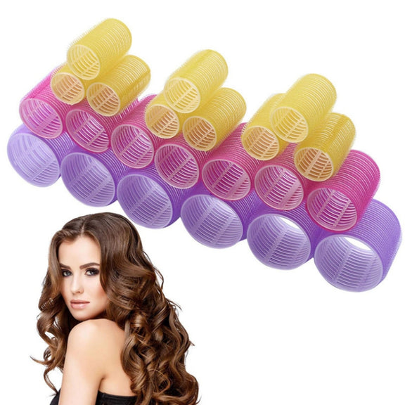 12 PCS/Set Self-Adhesive Curling Iron Hair Core Fluffy Hairdressing Tool���Random Colour Delivery, Specification: 63x28mm
