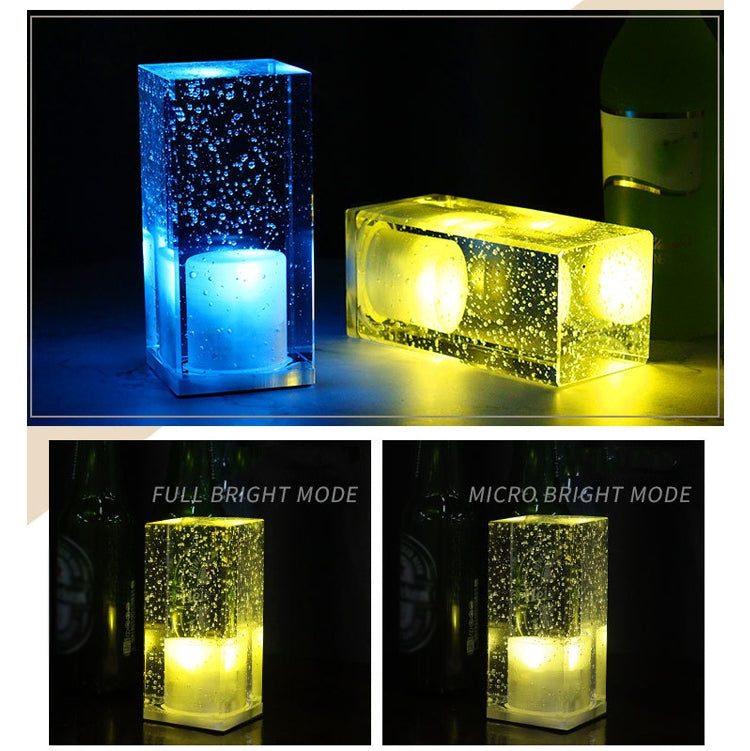 Square Colorful LED Crystal Lamp Bar Atmosphere Decorative Light (Lemon Yellow Light)