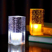 Square Colorful LED Crystal Lamp Bar Atmosphere Decorative Light (Lemon Yellow Light)
