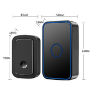 CACAZI A19 1 For 4 Wireless Music Doorbell without Battery, Plug:US Plug(Black)