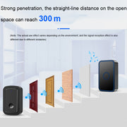 CACAZI A19 1 For 4 Wireless Music Doorbell without Battery, Plug:US Plug(Black)