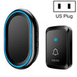 CACAZI A80 1 For 1 Wireless Music Doorbell without Battery, Plug:US Plug(Black) - Wireless Doorbell by CACAZI | Online Shopping South Africa | PMC TechLife
