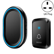 CACAZI A80 1 For 1 Wireless Music Doorbell without Battery, Plug:UK Plug(Black)