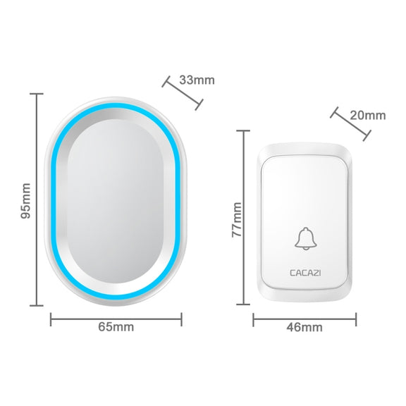 CACAZI A80 1 For 1 Wireless Music Doorbell without Battery, Plug:UK Plug(Black)