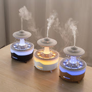 UFO Water Drop Aromatherapy Humidifier Desktop Remote Control Diffuser, Plug: EU Plug(Wood Grain)