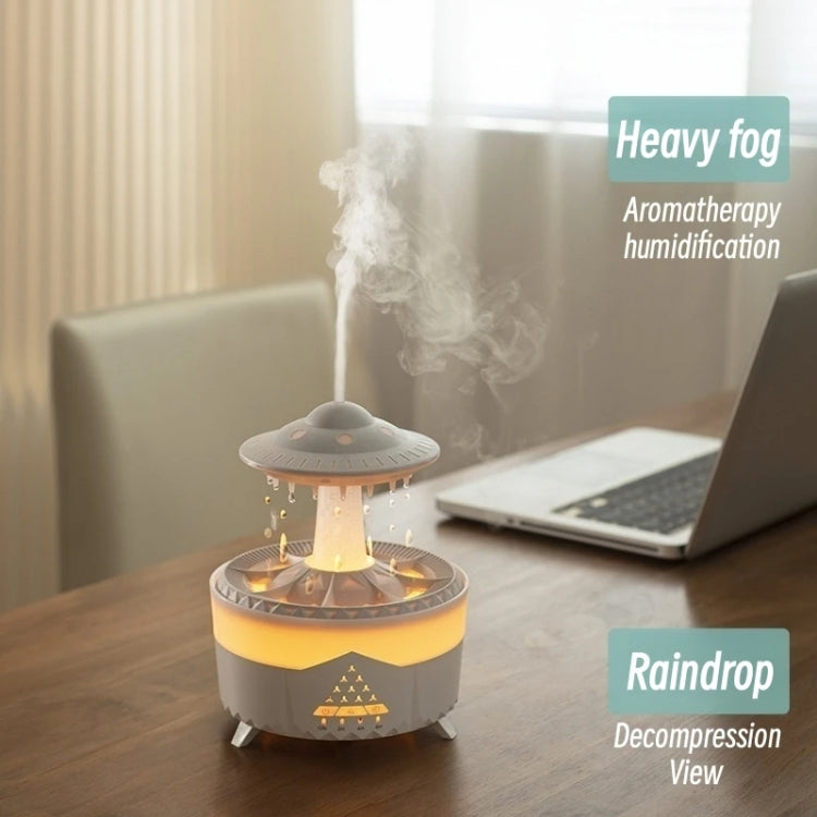 UFO Water Drop Aromatherapy Humidifier Desktop Remote Control Diffuser, Plug: US Plug(Wood Grain) - free shipping - PMC TechLife - Order now!