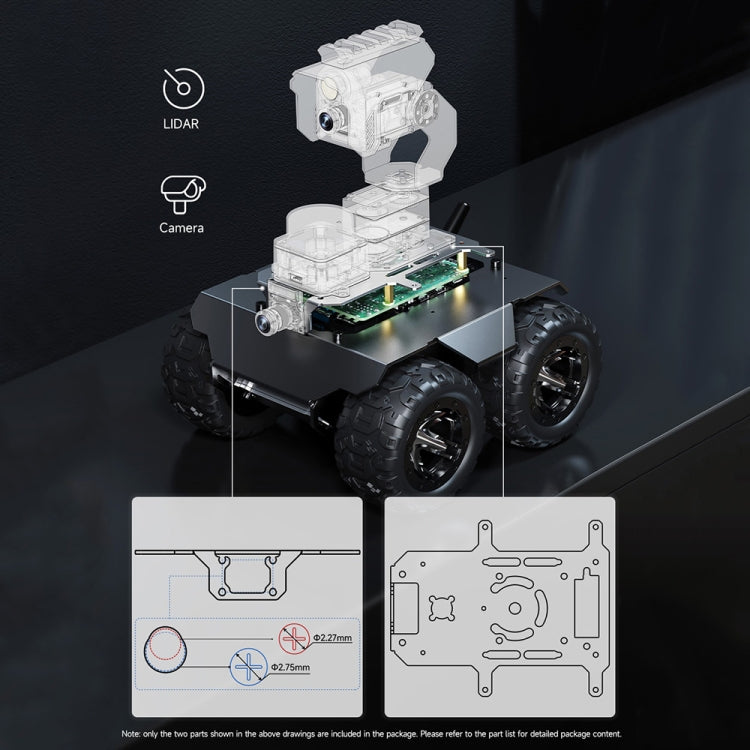 Waveshare WAVE ROVER Flexible Expandable 4WD Mobile Robot Chassis, Onboard ESP32 Module(US Plug)