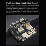 Waveshare WAVE ROVER Flexible Expandable 4WD Mobile Robot Chassis, Onboard ESP32 Module(EU Plug)