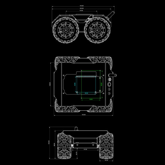 Waveshare WAVE ROVER Flexible Expandable 4WD Mobile Robot Chassis, Onboard ESP32 Module(EU Plug)