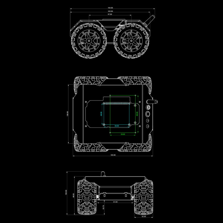 Waveshare WAVE ROVER Flexible Expandable 4WD Mobile Robot Chassis, Onboard ESP32 Module(EU Plug)