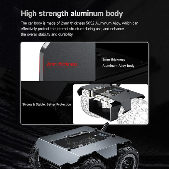 Waveshare WAVE ROVER Flexible Expandable 4WD Mobile Robot Chassis, Onboard ESP32 Module(EU Plug)