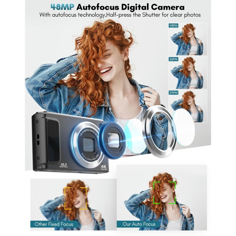 DC308 2.8-Inch 4K HD Front And Rear Dual-Camera 16X Zoom Digital Camera UK Plug(Black) - free shipping - PMC Jewellery - Order now!