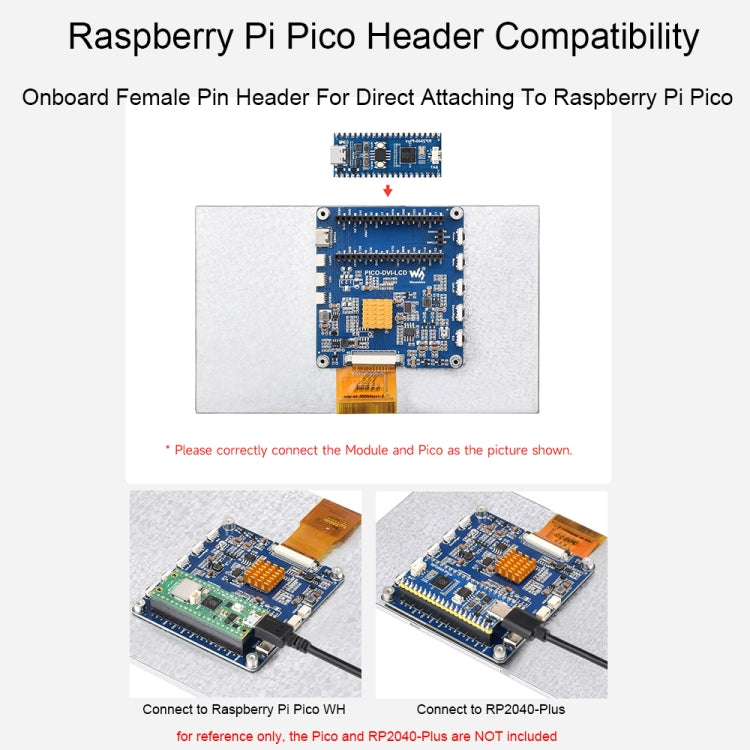 7 Inch Waveshare For Raspberry Pi Pico 1024��600 Pixel IPS Panel DVI Display Module