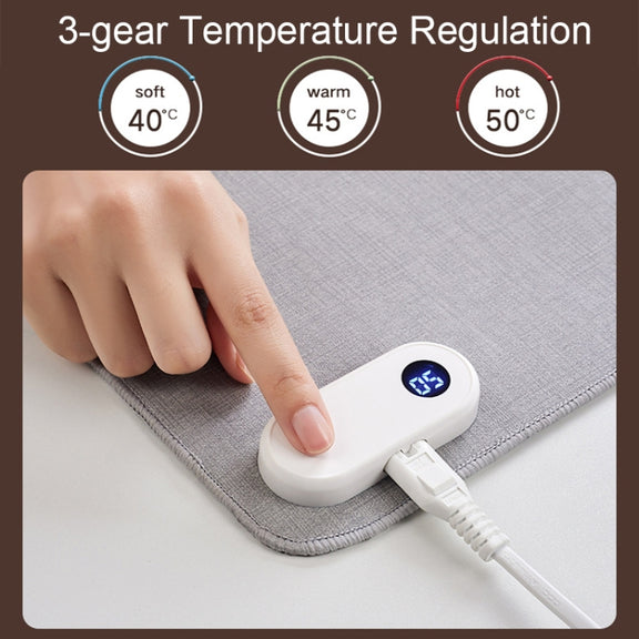 Intelligent Digital Display Timing Heating Mouse Pad Office Desktop Electric Heating Mat, CN Plug, Style:Green 60x36cm