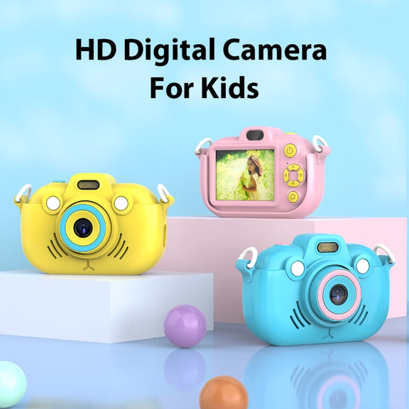 DC502 2.4-Inch 16X Zoom 2.7K Video Recording Children Digital Camera, Color: Blue No Card(UK Plug)