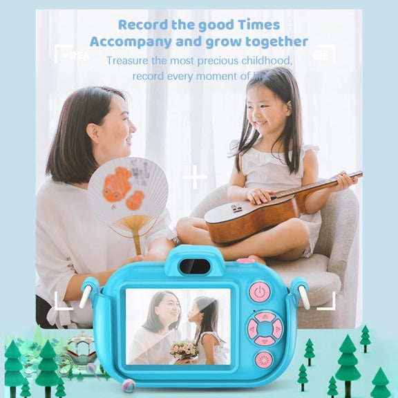 DC502 2.4-Inch 16X Zoom 2.7K Video Recording Children Digital Camera, Color: Blue + 32G(AU Plug)