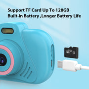 DC502 2.4-Inch 16X Zoom 2.7K Video Recording Children Digital Camera, Color: Blue + 32G(AU Plug)