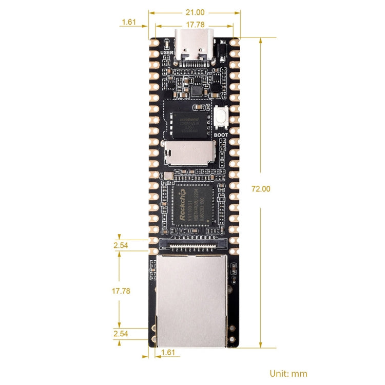Waveshare LuckFox Pico Plus RV1103 Linux Micro Development Board, With Ethernet Port without Header