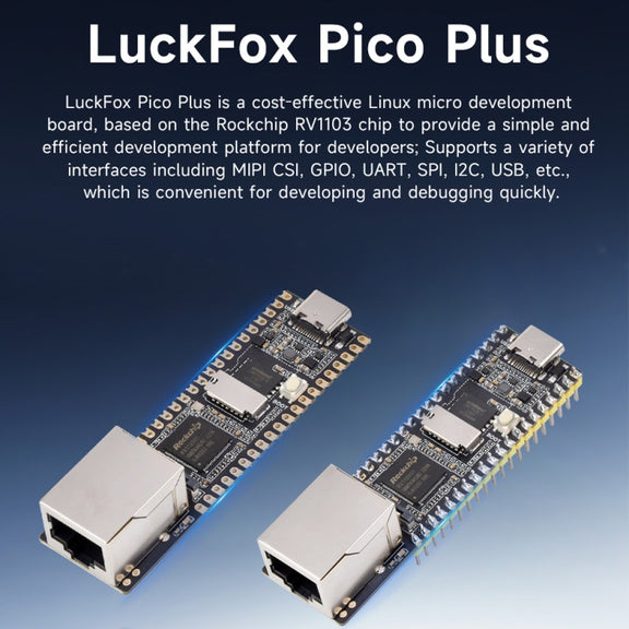 Waveshare LuckFox Pico Plus RV1103 Linux Micro Development Board, With Ethernet Port without Header