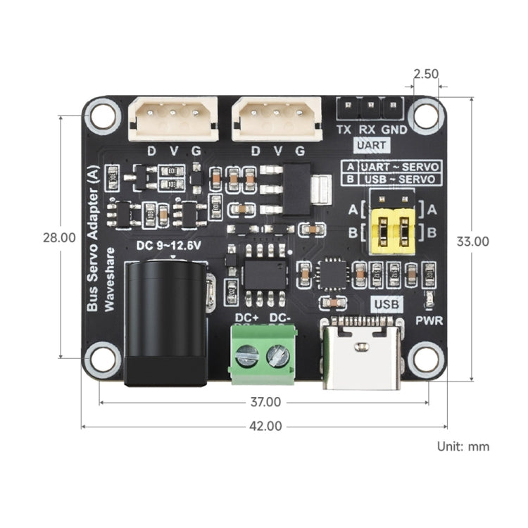 Waveshare 25514 Serial Bus Servo Driver Board, for ST/SC Series Serial Bus Servos - free shipping - PMC TechLife - Order now!