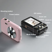 DC406L 2.4-Inch 1080P Mini HD 16X Zoom Digital Camera Home Children Camera UK Plug(Pink)