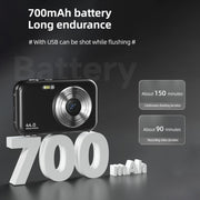 DC406L 2.4-Inch 1080P Mini HD 16X Zoom Digital Camera Home Children Camera UK Plug(Pink)