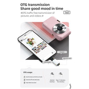 DC406L 2.4-Inch 1080P Mini HD 16X Zoom Digital Camera Home Children Camera UK Plug(Pink)